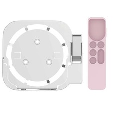 JV06T Set Top Box Staffa Telecomando Custodia protettiva Apple TV bianco rosa