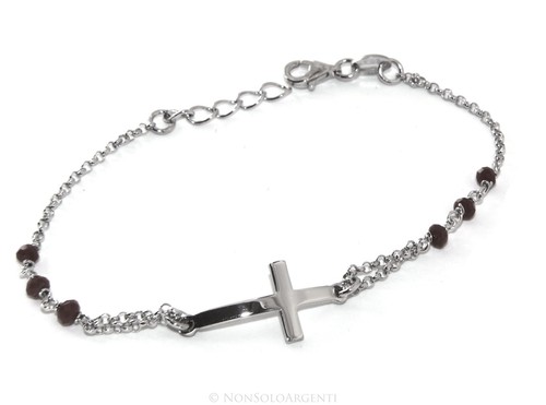 Bracciale rosario argento 925 - bracciale,