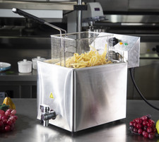 Friggitrice ad olio elettrica professionale in acciaio inox 8 litri 3250W 190 ºC