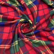 Tessuto Pile Scozzese Rosso Verde 20 Cm 4747