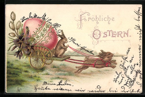 Cartolina coniglietti pasquali - cartolina,