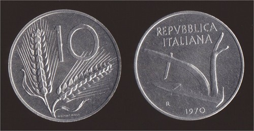 Lire 1970 spighe aratro - 10,
