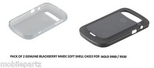 Confezione 2 custodie morbide originali BlackBerry nere/trasparenti per Bold 9900