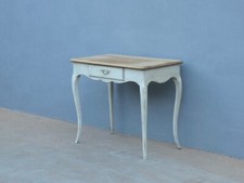 Scrittoio tavolino laccato Shabby Chic con piano in ciliegio, '900 - L 90 cm!