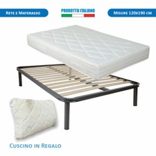 Rete e Materasso piazza e mezza waterfoam 120x190 + cuscino set letto completo