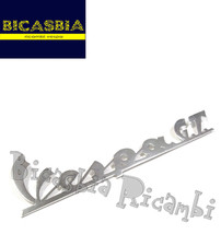 2909 - TARGHETTA ALLUMINIO CROMATA SCUDO ANTERIORE VESPA GT VESPA 125 GT