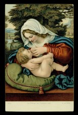 antica cartolina*LA VERGINE DEL CUSCINO VERDE