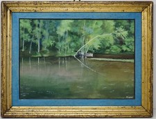 Watercolor Gouache Aquarello Acquerello GASTONE ROSSINI 1950 Barchino 