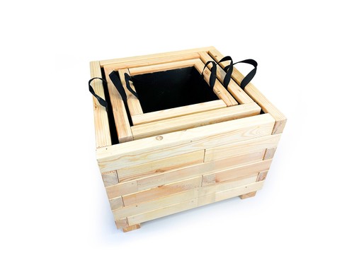 Fioriera legno quadrata - fioriera, in