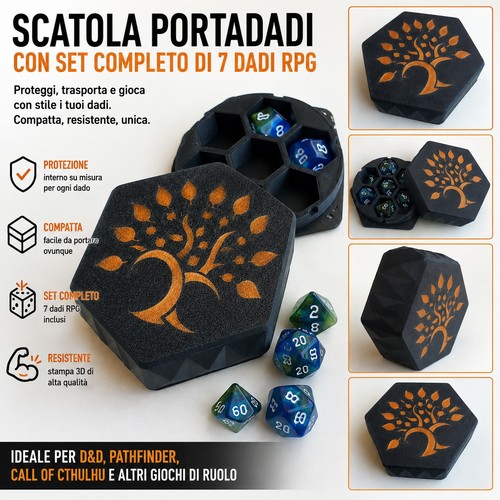 Scatola portadadi esagonale