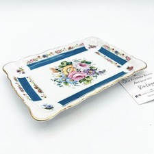 Vassoietto in porcellana stile antico Limoge piattino vintage con fiori oro