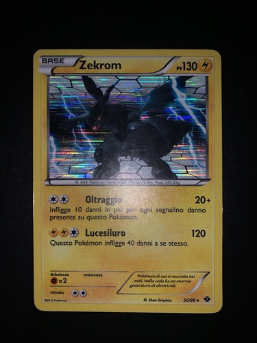 Carta pokemon zekrom - carta, 50/99