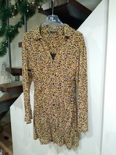 Vestito abito Zara XS fiorellini manica lunga abbottonato davanti corto camicia 