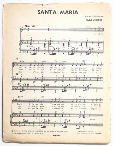Partition vintage sheet music