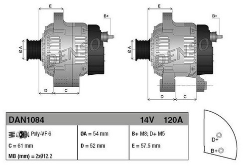 Alternatore per fiat croma 9 - per,