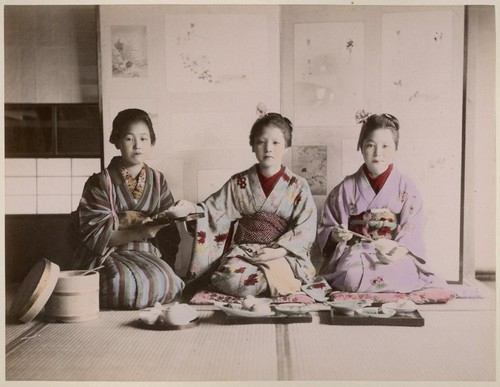 Foto albumen geisha - albumen, giappone