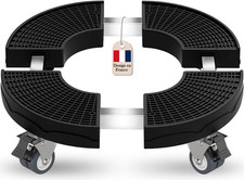 Sottovaso Rotondo Con Ruote Regolabili Da Ø38-59Cm, Carrello Con Ruote a 360° Po