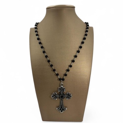 Collana gotica perline nere