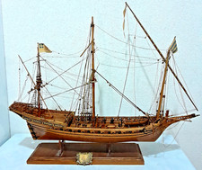 Modellino Nave Veliero Galeone in Legno Fatto a Mano Vintage 70cm