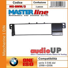 MASCHERINA AUTORADIO 1 DIN BMW SERIE 3 E46 1998->2006 ADATTATORE UN DIN