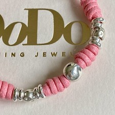 Dodo Pomellato Bracciale Rosa Acceso Barbie Argento Pepita Rondelle Granelli