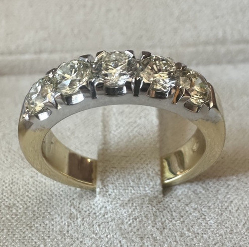 Anello fedina oro giallo e - in,