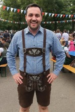 Pantaloni di pelle tradizionali da uomo inclusi pantaloni spalline taglia 46-62 corti pantaloni Oktoberfest marroni