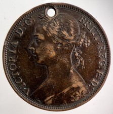 1892 Victoria One Penny Coin |