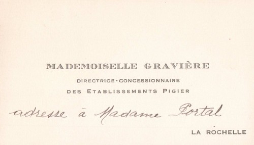 Ancienne carte visite mlle - carte,