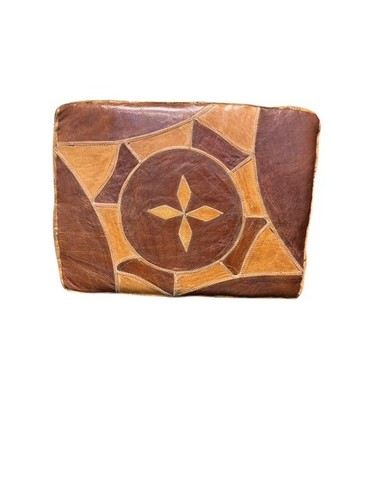 Handcrafted hausa leather pouf - hausa,