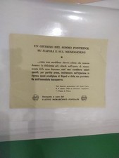 Volantino Partito Monarchico Popolare: Un Giudizio Del Sommo Pontefice Su Napoli