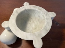 GRANDE MORTAIO IN MARMO  CM 23,5 + PESTELLO CERAMICA  RICHARD GINORI CM 23