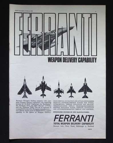 Original 1968 advert - original, ferranti