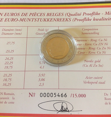 Moneta rara euro belgio - rara,