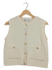ZARA Gilet Donna Beige Maglia