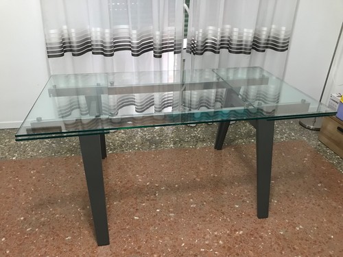 Tavolo vetro allungabile - vetro,