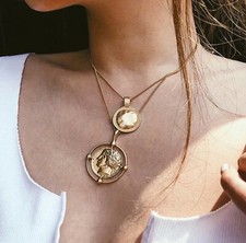Ciondolo disco moneta oro
