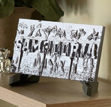 Sampdoria in Rilievo Quadro Stadio con tifosi colore Argento Silk