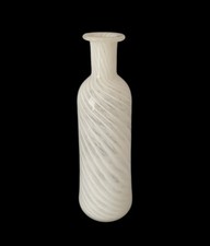 🟢 Grande bottoglia vaso in vetro di Murano lavorazione a fasce Venini style