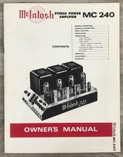 Mcintosh MC 240 manuale utente