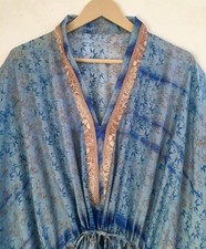 Pure abito kaftan seta blu - abito,