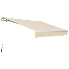 Outsunny Tenda da Sole a Bracci con Apertura a Manovella 360x250cm Crema