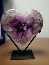 Amethyst Heart On Stand Geode