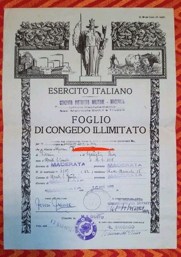 Foglio congedo illimitato - foglio,