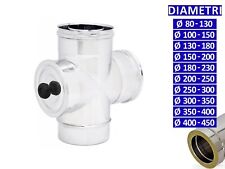 ALLINOX Raccordo a Tee Ispezionabile Doppia Parete Canna Fumaria Coibentata