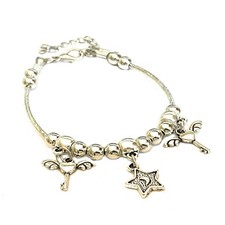 Bracciale da donna con charms argento braccialetto ciondoli cuore braccialetto