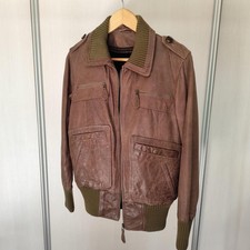 Giacca di pelle marrone mango