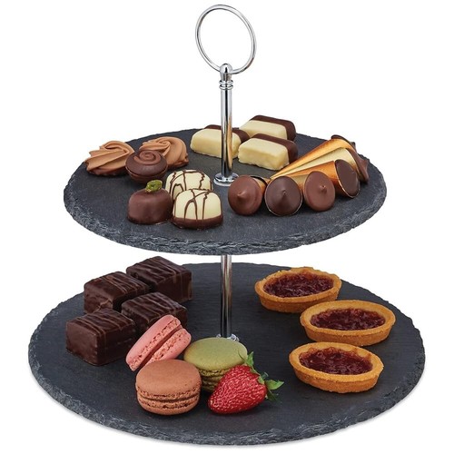 Alzata per dolci ardesia - dolci,