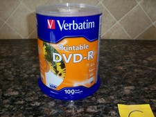 SIGILLATO 100 DVD-R VERBATIM 4,7 GB, 16X INKJET STAMPABILE 100 PZ MANDRINO 120 MIN 96576