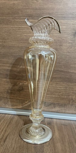 Vaso vetro ambrato soffiato